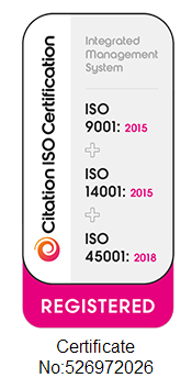 Citation ISO Certification: ISO 9001, ISO 14001 and ISO 45001 registered